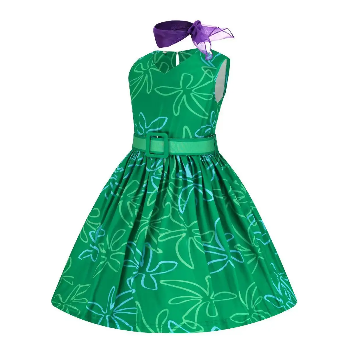 green silk dress amazon Fiona Jungle Leaves 3/4 Sleeve Dress – Foxcroft main image 1