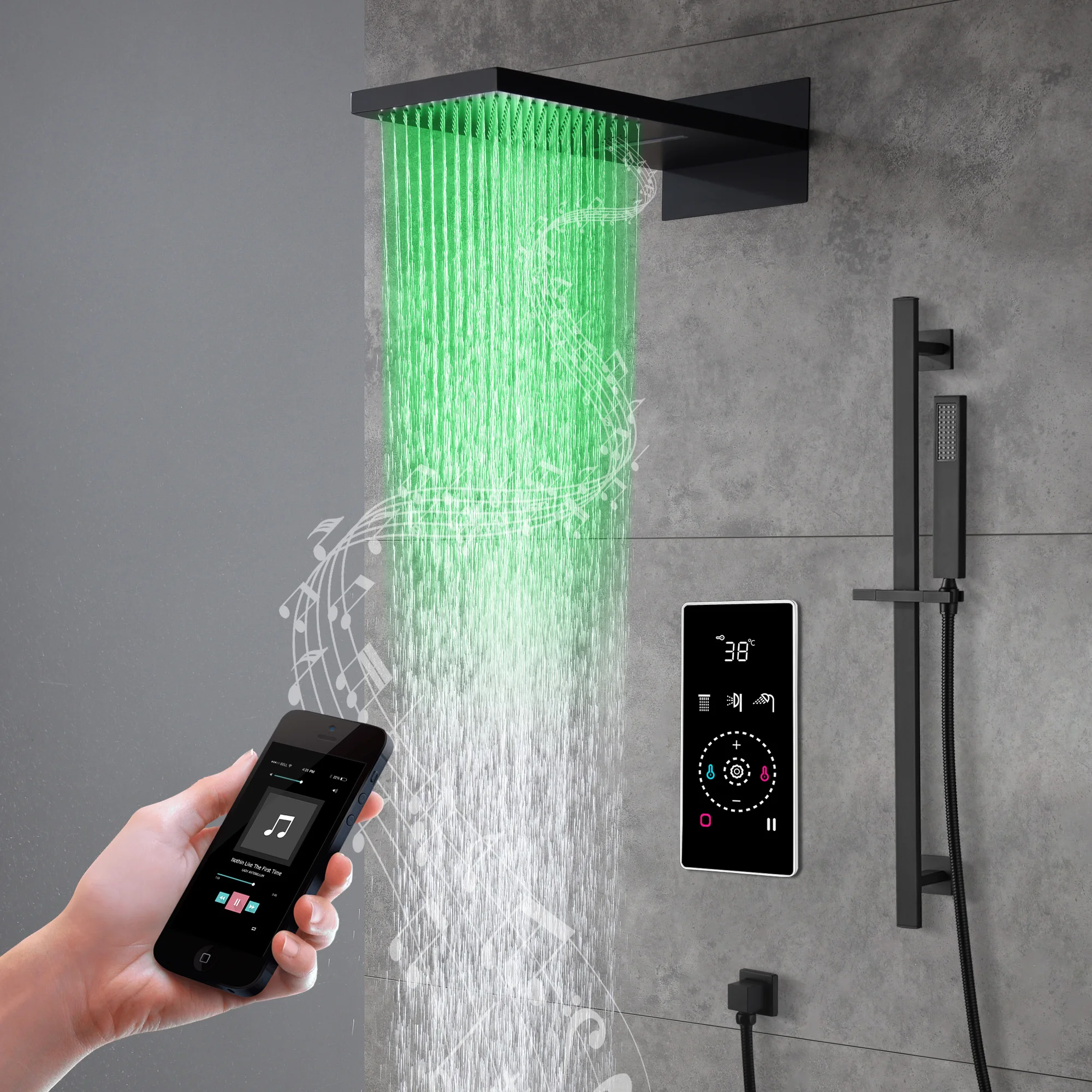 Touch Digital Display Panel Smart Shower  Modern Technology Smart Shower Bathroom Multiple Color Options Smart Shower Head