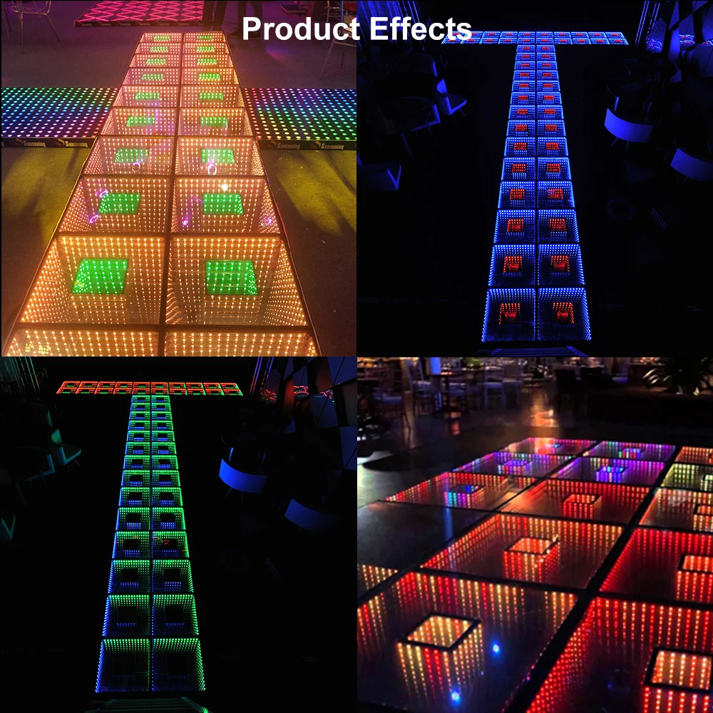 Magic Floor Tile RGB Mixing Led Dance Floor LED Light Brick Abyss Effect Decoration LED Infinite Mirror Dance Floor