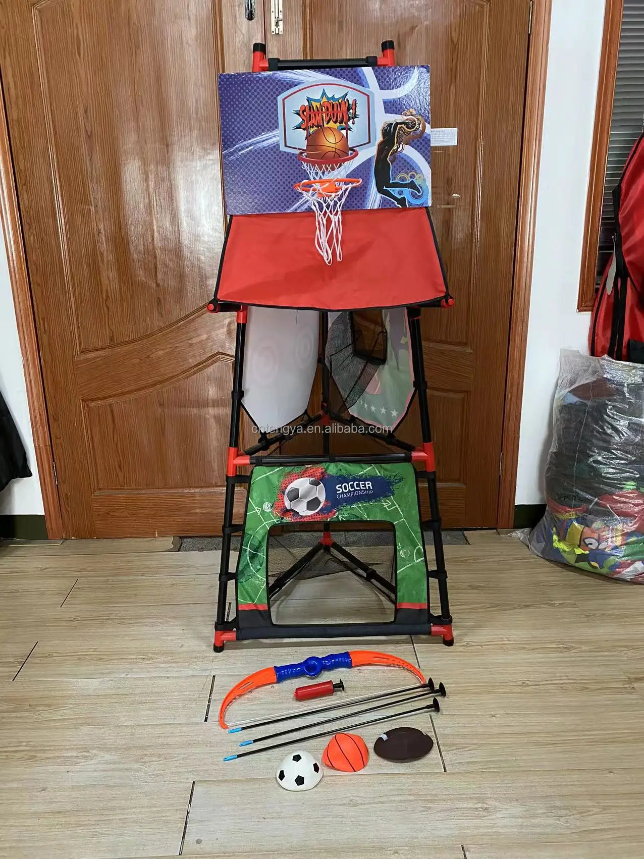 Indoor Outdoor Kids 5 In 1 Multi Game Center Football Soccer Baseball