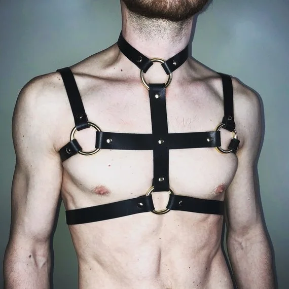 Harness Men Fetish PU Leather for Men Bondage Adjustable Chest Punk Le –  strappz