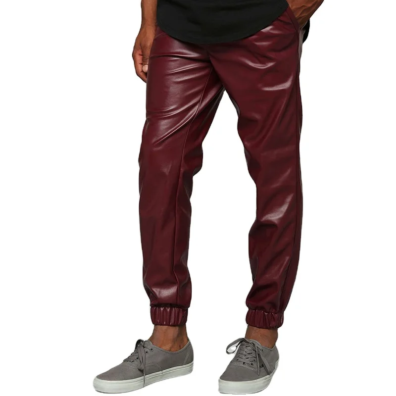 Color Pent Hombre Cuero Jogger Pantalones - Buy Pantalones Cuero Para Hombre Pantalones De Cuero De on Alibaba.com