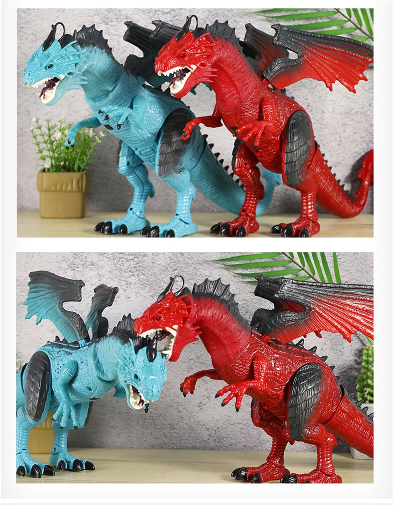 Dinosaure Télécommandé Lumineux Et Rugissant - Jouet Interactif Pour Enfants 3 à 9 Ans - Marche, Balance La Queue, Lumières LED - Idéal Cadeau Anniversaire Noël - 2