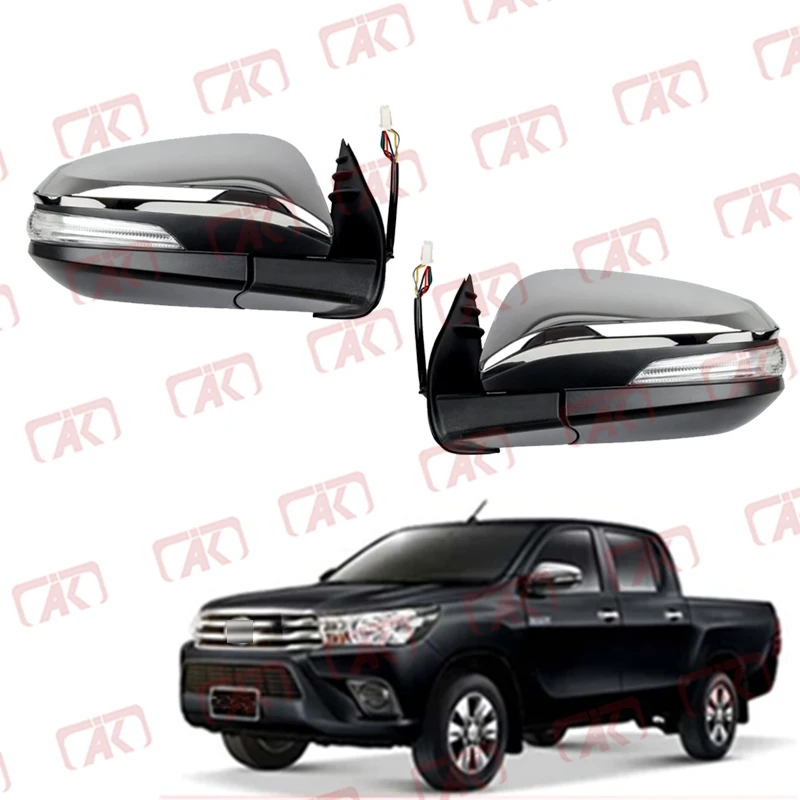 UNIVERSAL PLASTIC DOOR MIRRORS SUIT HILUX TRITON RODEO BRAVO