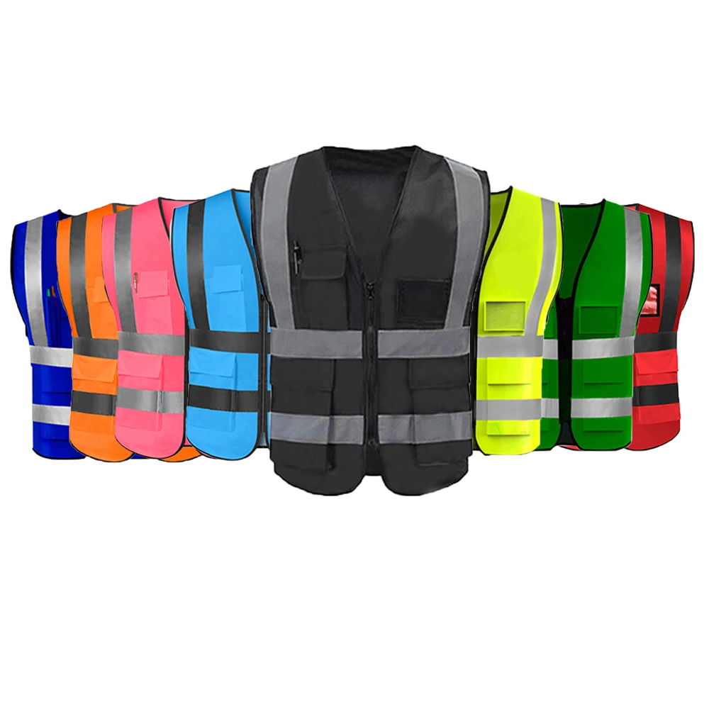 Custom High Visibility Unisex Reflective Vest Two Tone Security Officer ...