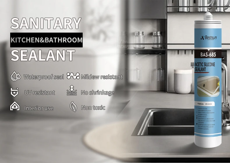 Anti Mildew Silicone Sealant Oil Resistant Bathroom Kitchen Acetic