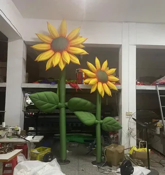 Outdoor inflatable sunflower yard decorative lighting sunflower for garden backyard decoration