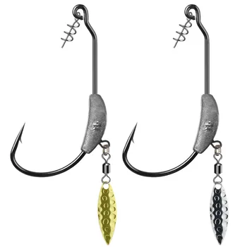 Quality Lead Jighead Silver and Gold Spiner Lead Weight Metal Spin Fishing Tackle Weedless Fishing Hook Jig Head – Metal Jig – view 3