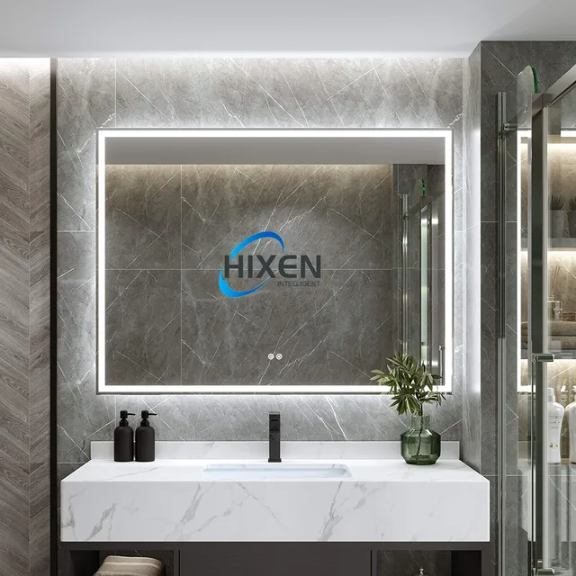 HIXEN 18-2B Espejo Modern Design Bathroom Backlit Led Lighted Wall Mounted Bathroom Led Mirrors