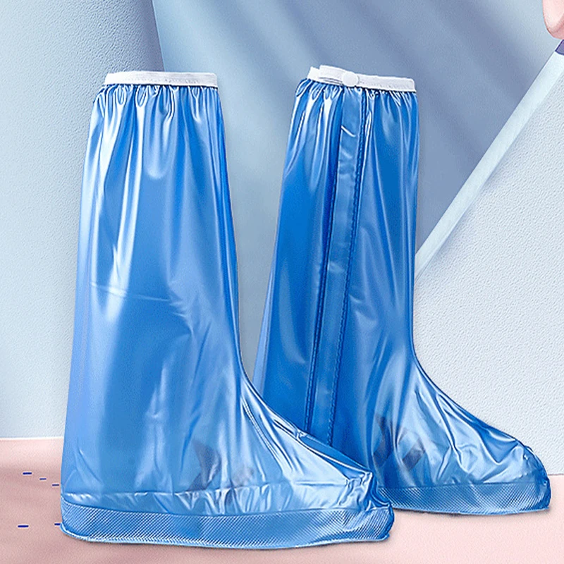 Knee-High Light Weight Hot Selling Anti Slip Waterproof Quick Dry Long Zip Rain Shoe Overshoes Unisex Summer Autumn