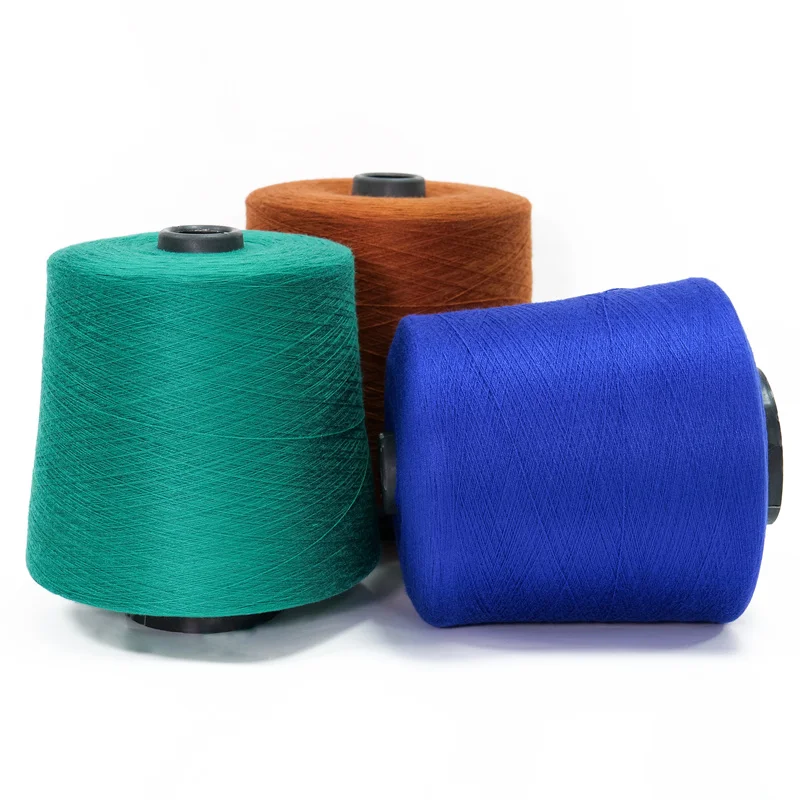 Good quality China supplier colorful 48NM/2 viscose spun yarn 50% Viscose 22% Nylon 28% PBT for Knitting