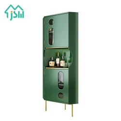 Мебель для гостиной, золотой шкаф из нержавеющей стали для хранения напитков, высокий домашний барный шкаф