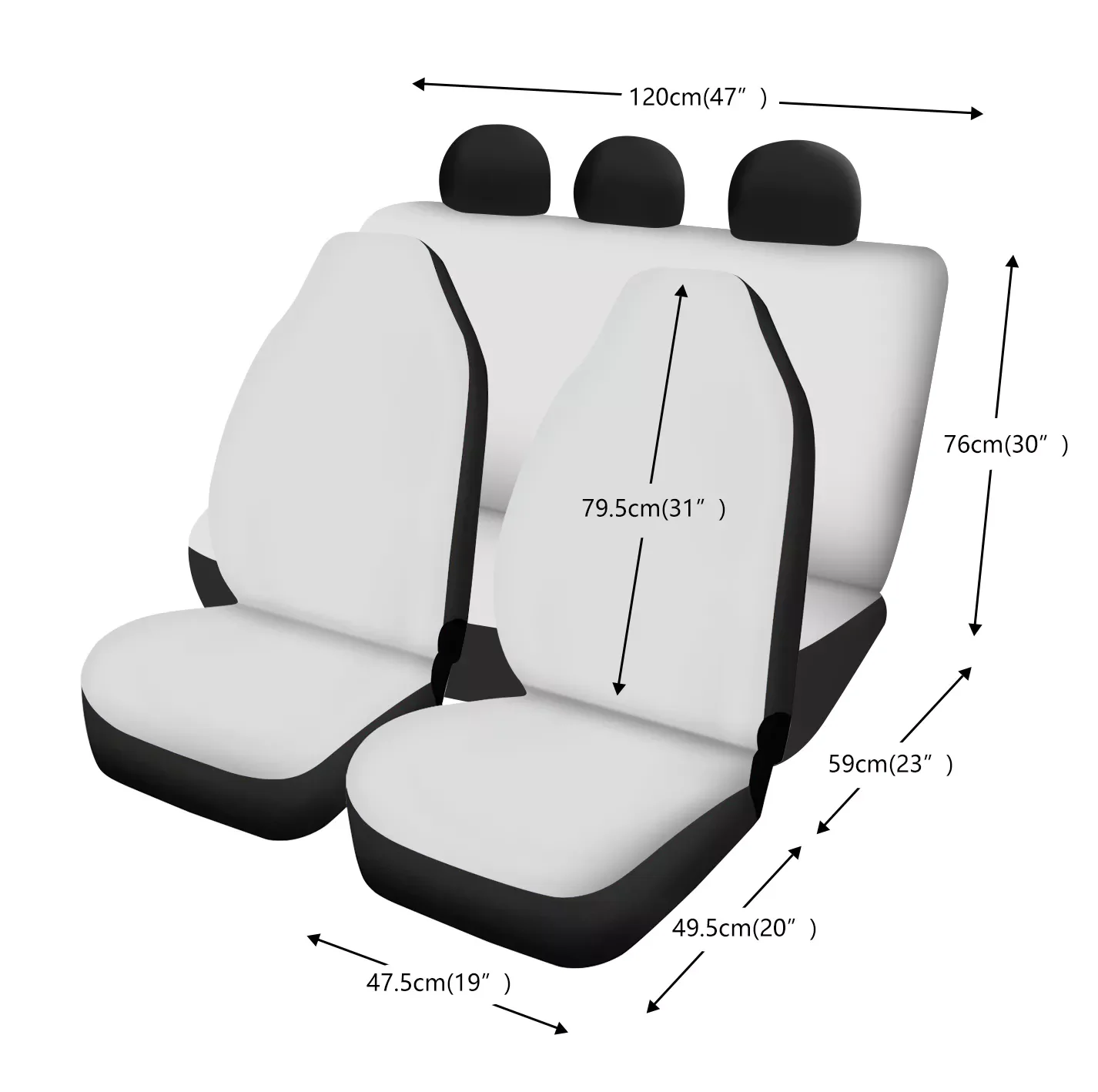 Универсальные чехлы на сиденья автомобиля из полиэстера с серыми