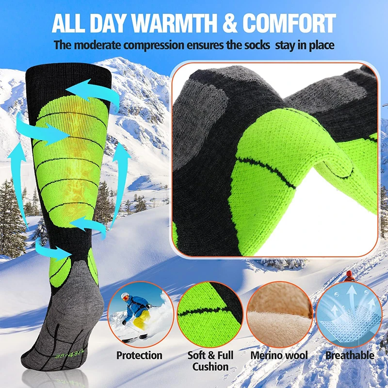 new hiking socks in autumn and winter over-the-knee merino wool socks long ski socks