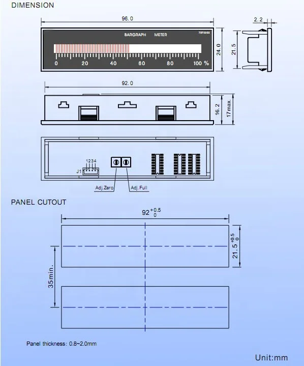 Taidacent LED Bar Graph Segments 101 Grid Embedded LED Bar Graph Array 24*96 Bar Graph LED Electric Meter for Ship Controller