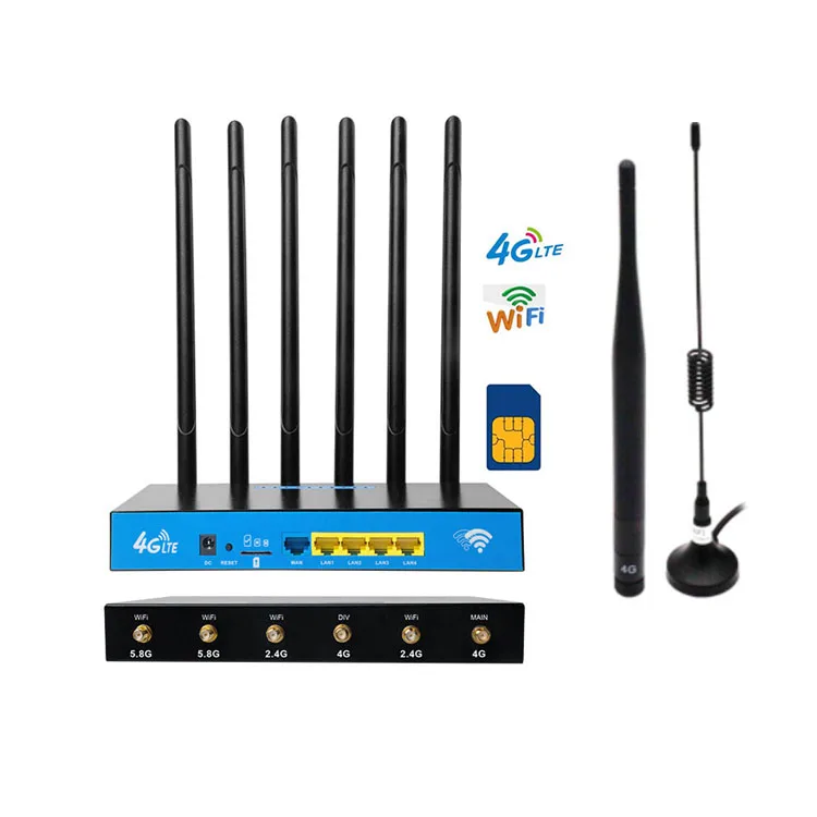 TUOSHI Internet Service Mikrotik Router Sim Port Device Sms Modem Tenda Router 4G 5g Lte Dual Sim Card Router with Bonding