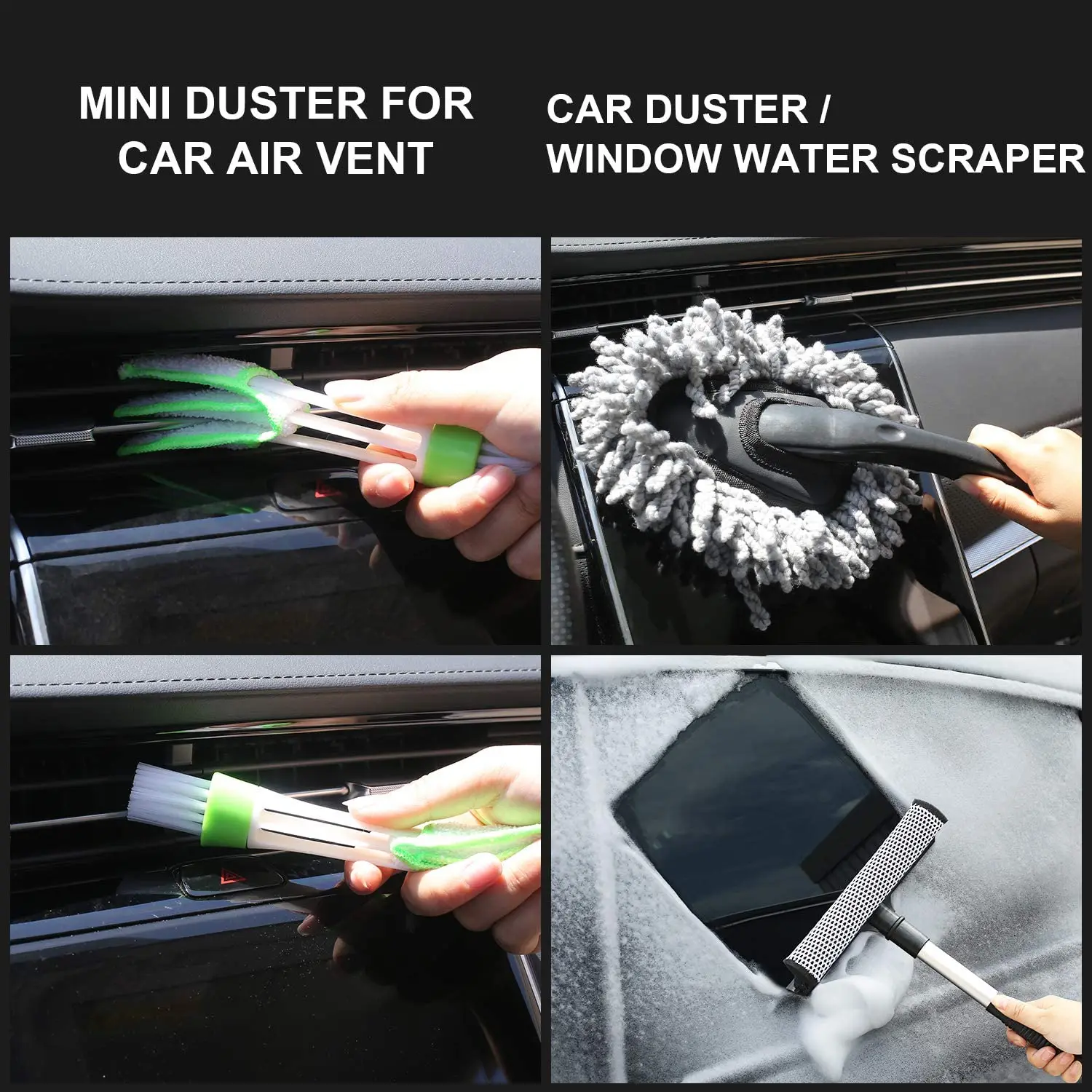 Window Water Blade Snow Eagle-L 10Pcs Car Cleaning Tools Kit Car Wash Sponges Car Wash Tools Kit for Detailing Interiors Premium Microfiber Cleaning Cloth Tire Brush 