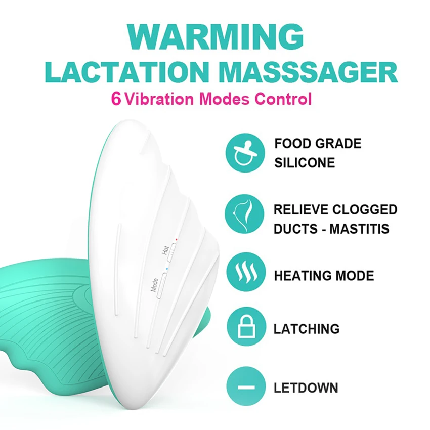 Horigen Breast Lactation Massager Vibration Heat 2 in 1 Relieve