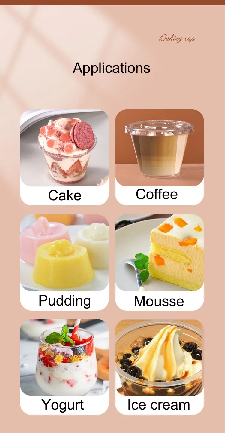 Custom PET disposable Cup for Pudding, mousse, yogurt, ice cream plastic PET cup supplier