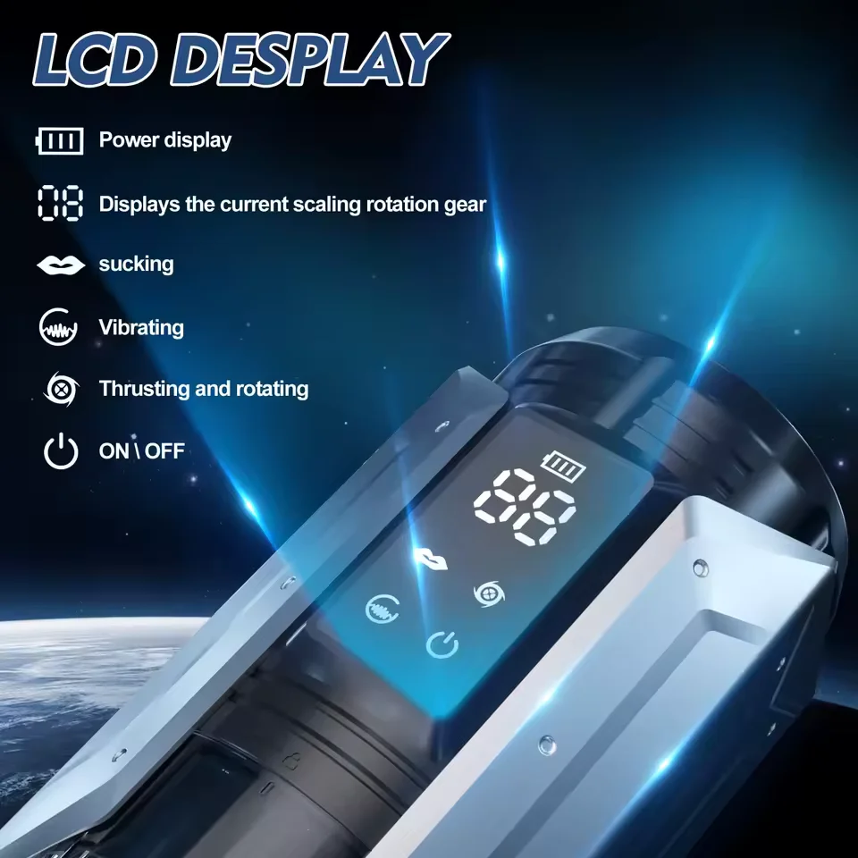Red 3D Sleeve Textured Automatic Thrusting Rotation Male Masturbator Penis Pump Sucking Pocket Pussy Blow Job Machine Sex Toys