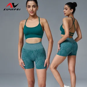 High Stretch Seamless Scrunch Women Yoga Gym Shorts Elastic Waist Booty Running Pants