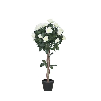 Wholesale home decorative potted rose flower Artificial tree outdoor