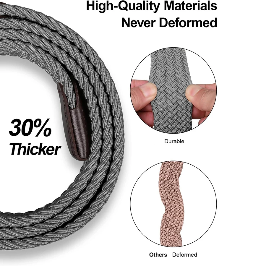 Elastic Braided Stretch Men Golf Casual Jeans Belts Woven Nylon Work Belts Men Pants Shorts Tactical Belt