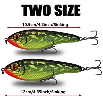 105/12cm Stainless Steel Submersible Gliding Swimming Style European Jerkbait Pike Bionic Artificial Hard Bait – Minnow – view 5