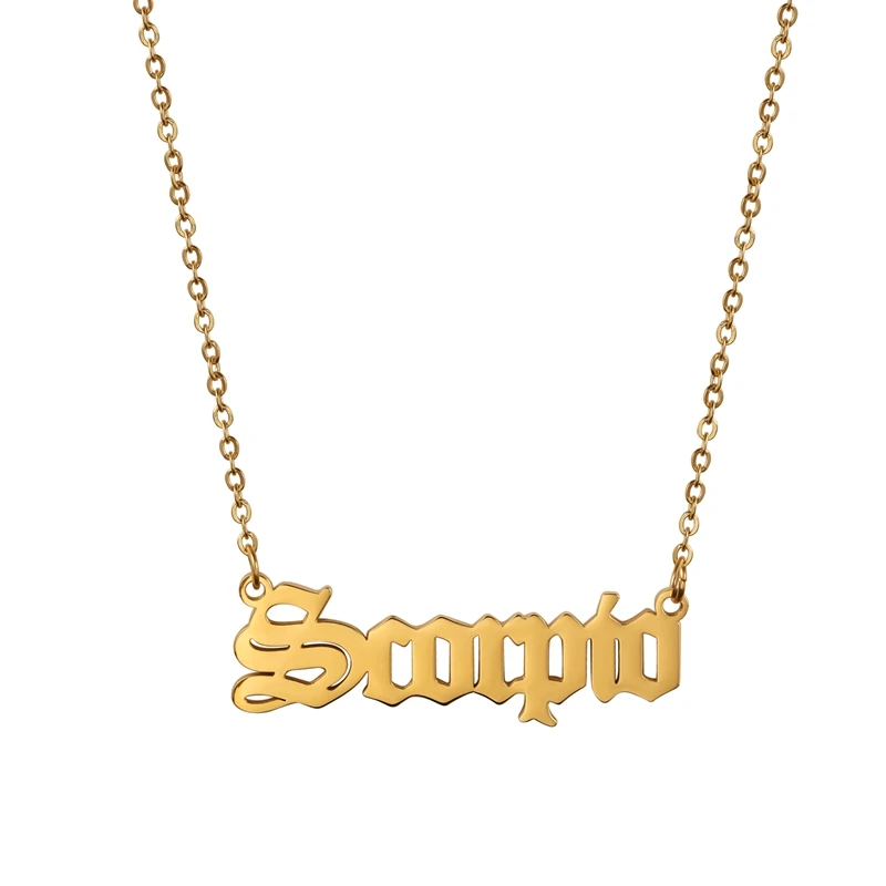 zodiac nameplate necklace