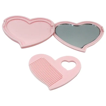 Custom creative gifts Long hair Short hair Scalp massage Easy to Carry foldable mirror comb Children's mirror set comb