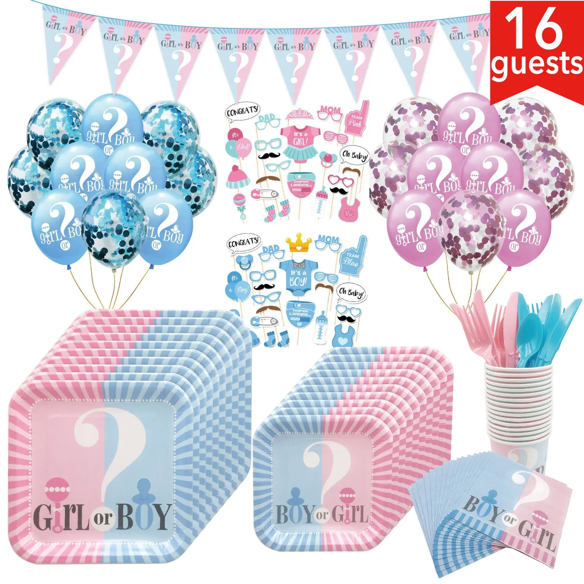 Baby Shower Boy Or Girl Party Paper Plates Cups Party Tableware Set For