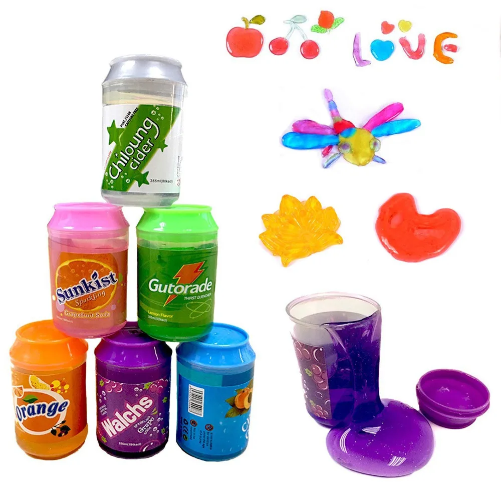 NEW Sparkly Glitter Crystal Putty Transparent Clear Slime Plasticine Gift Kid 15 