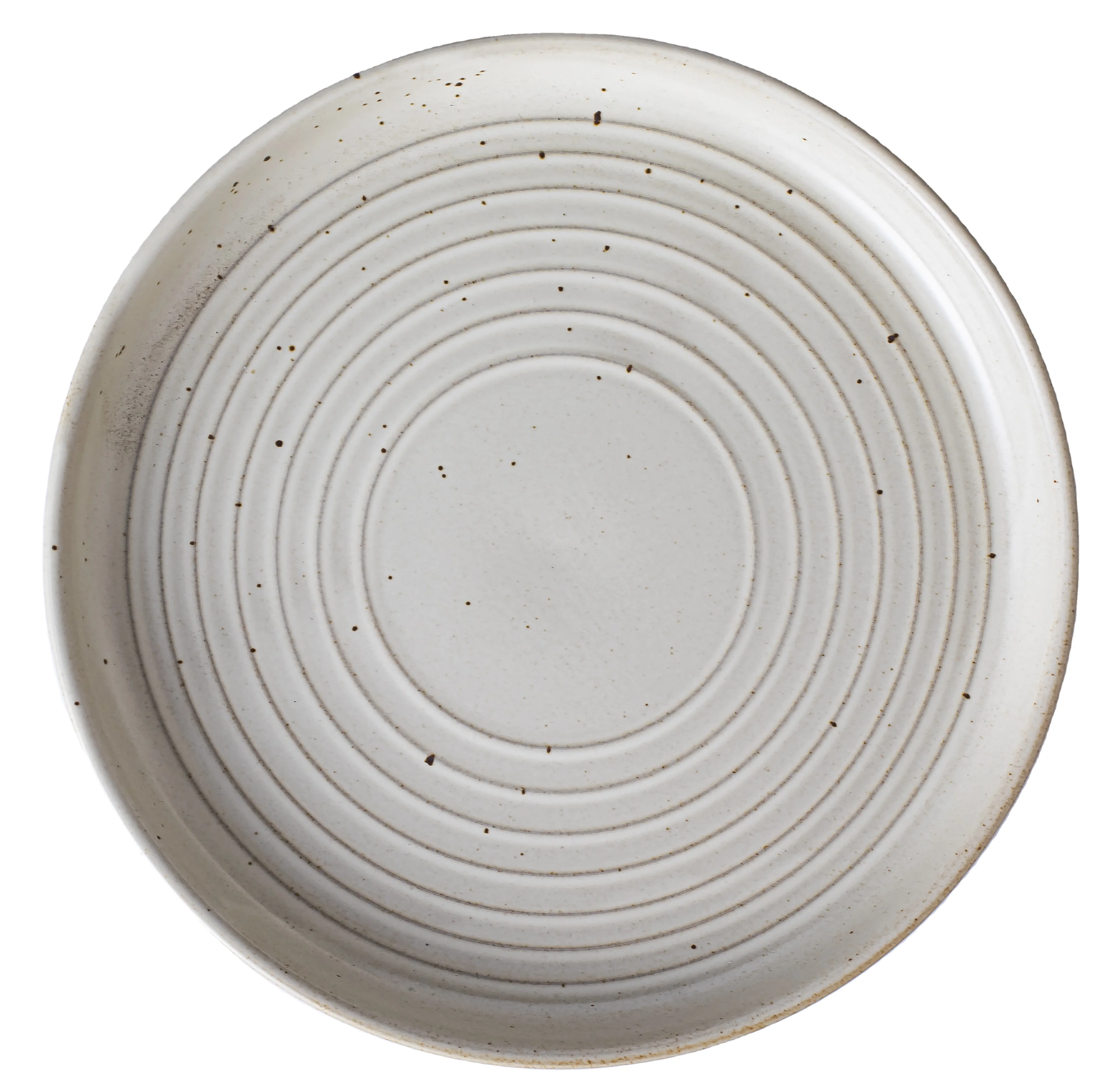 Factory Ecofriendly Stoneware Circle Line Salad Yellow Stoneware Plate