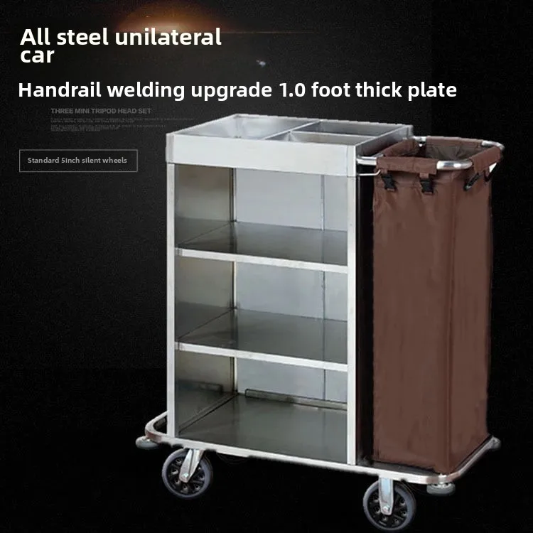 Hotel Housekeeping Trolley Plastic and Metal Linen Cart for Work Cleaning & Storage Service for Guesthouses & Offices