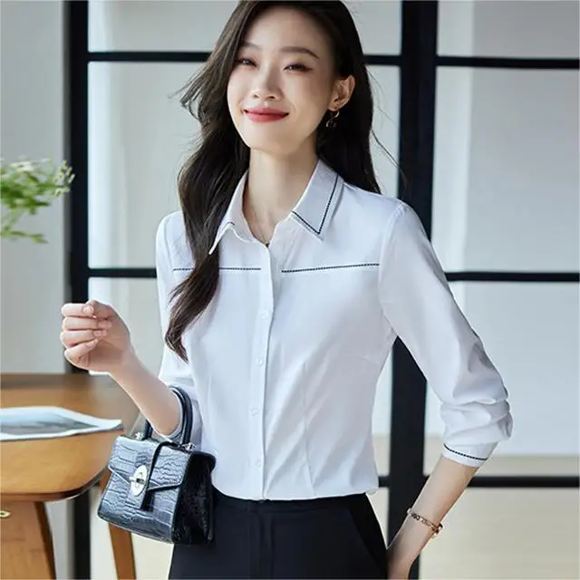Wholesale Blusa femenina de larga camisa formal de trabajo para mujer, talla grande, 2023 From m.alibaba.com