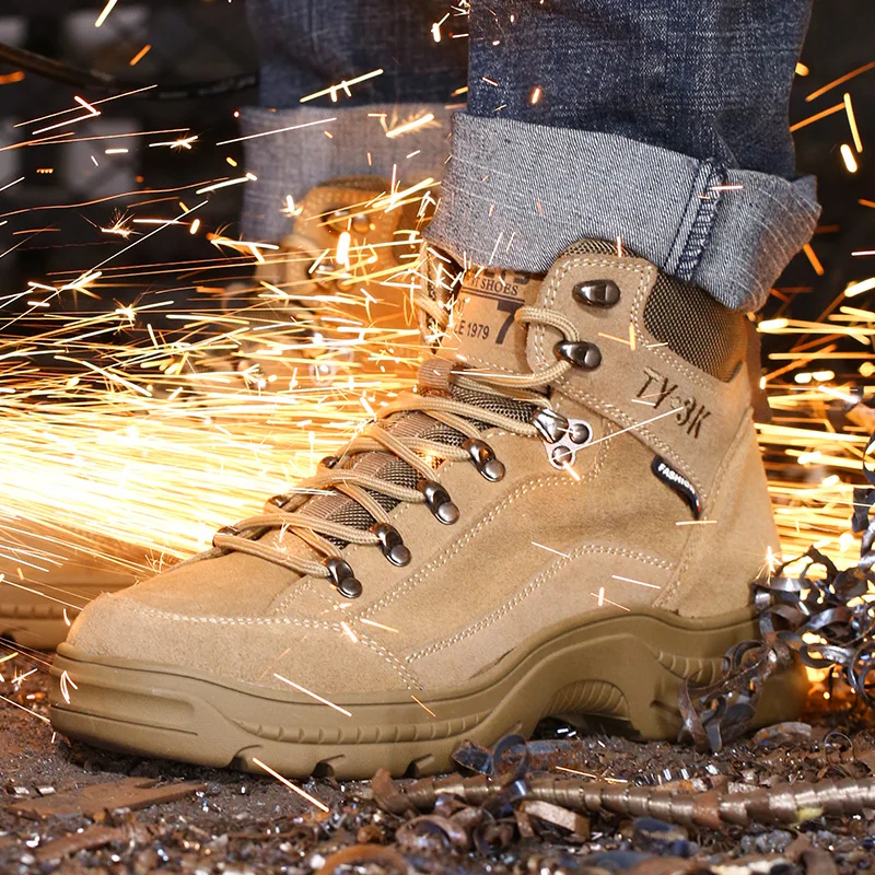 Oil Resistant Anti Puncture Work Boot Steel Toe Men Industrial Groundwork  Safety Shoes,High Ankle Safety Boots - Buy Woodland Safety Shoes,Prevent