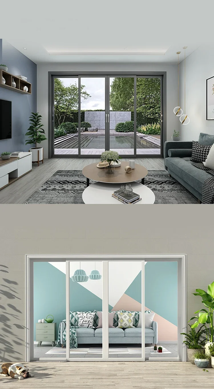 Modern Style Premium Aluminum Metal Framed Tempered Glass Aluminum