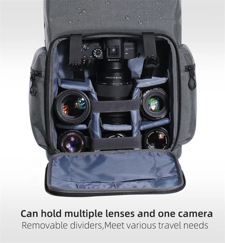 Сумка-рюкзак K & F для камеры с логотипом на заказ, водонепроницаемая большая сумка для видеокамеры dslr для камеры canon