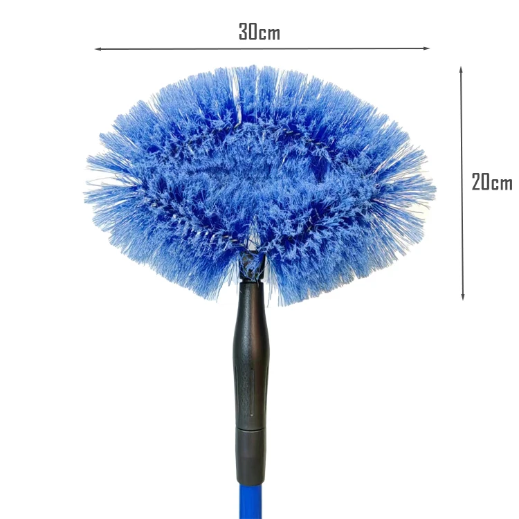 EcoClean 2416 Factory BSCI PVC  Long Handle Cobweb Duster Soft Bristle Ceilingfan Cleaning Duster Brush