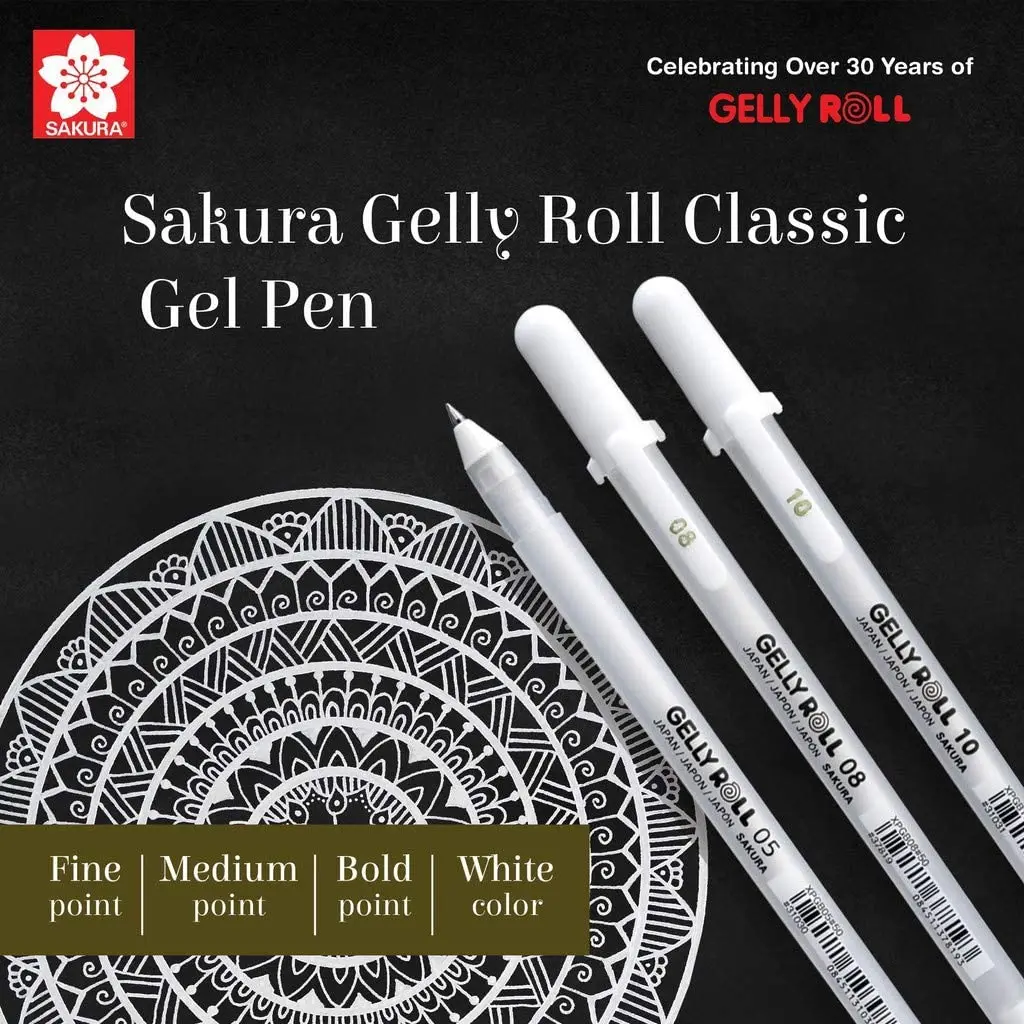 37819 Sakura GELLY ROLL CLASSIC 08 MEDIUM - WHITE