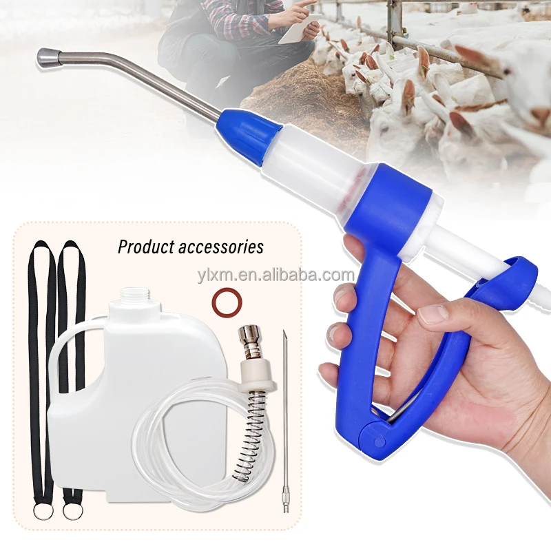 Veterinary Plastic Syringe Cattle Sheep Pig Medicine Feeding Gun