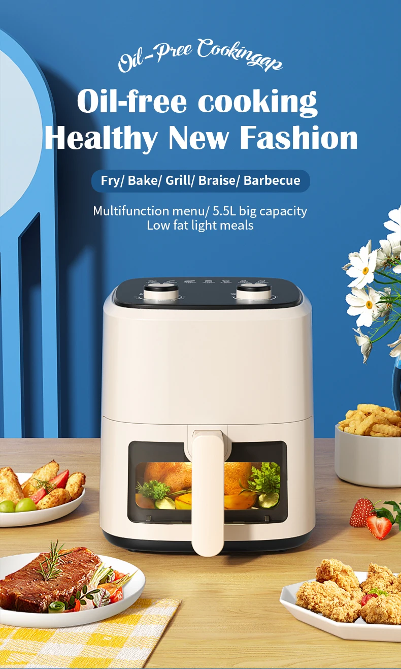 Yoolan 5.5l Air Fryer With Window Smart Kitchen Appliances Reynolds