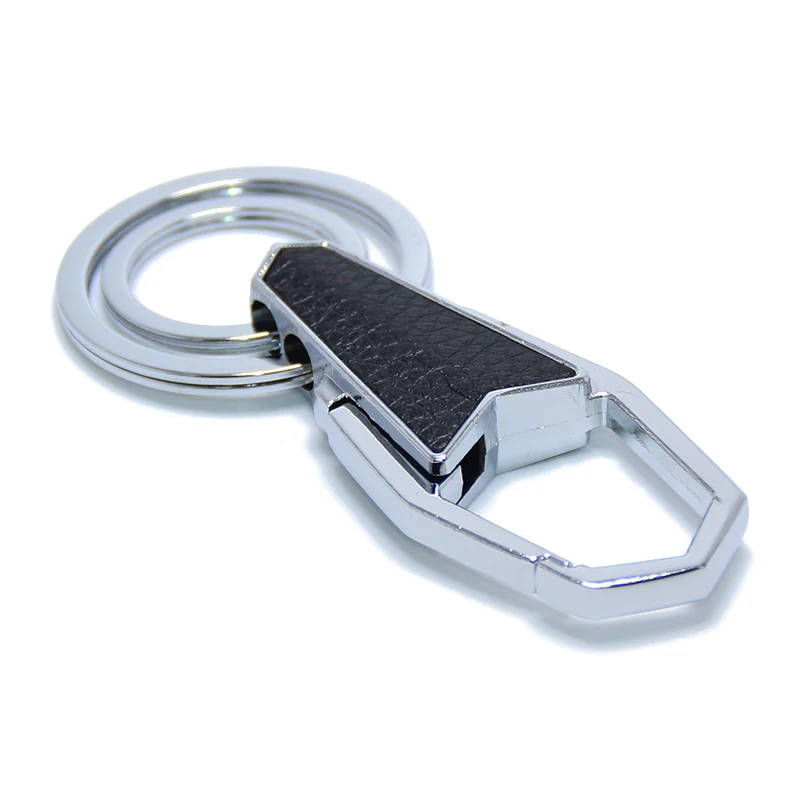 New Creative Chain Ring Hook Men Metal Octagon Alloy Hanger Organizer Auto Gifts Car Key Holder Leather_voghion.com