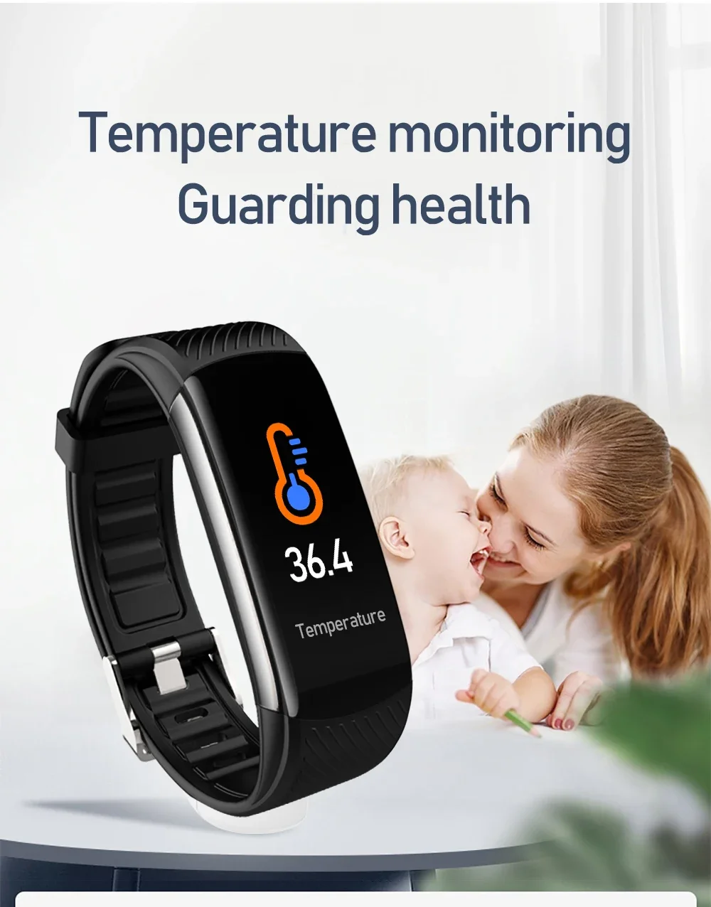 CY-C6S Android Smart Square Plastic Silicone Band Alarm Clock 7-14 Days Battery Life IP67 Waterproof APP Remote Control Sports