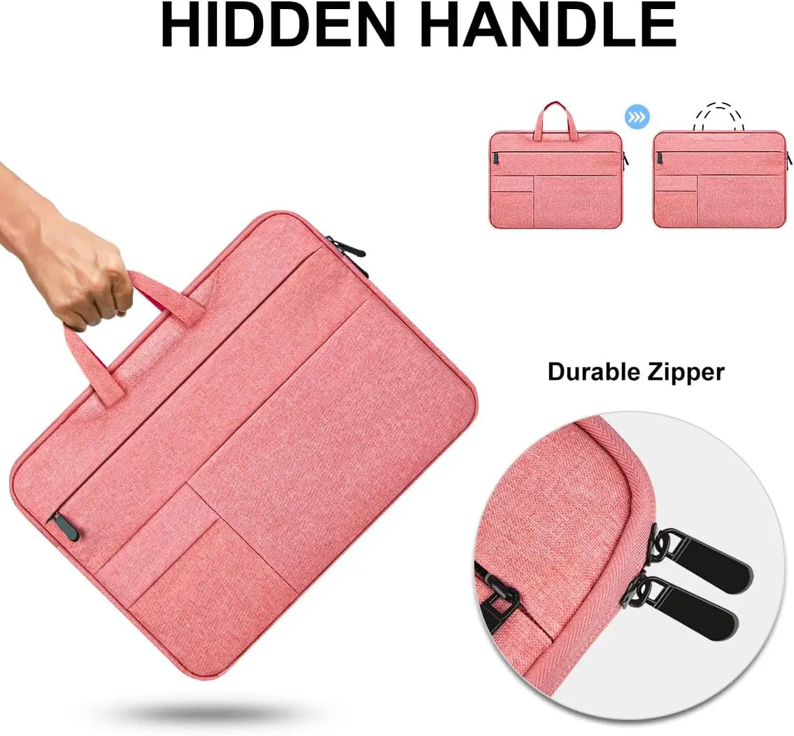 product 156 inch laptop sleeve case with multiple pocket for 15 16 inch macbook pro waterproof protective hidden handle carrying case-30