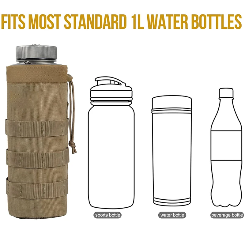 Backpack Attachment Pouches Upgraded Molle Water Bottle Holder Pouch Drawstring Molle Water