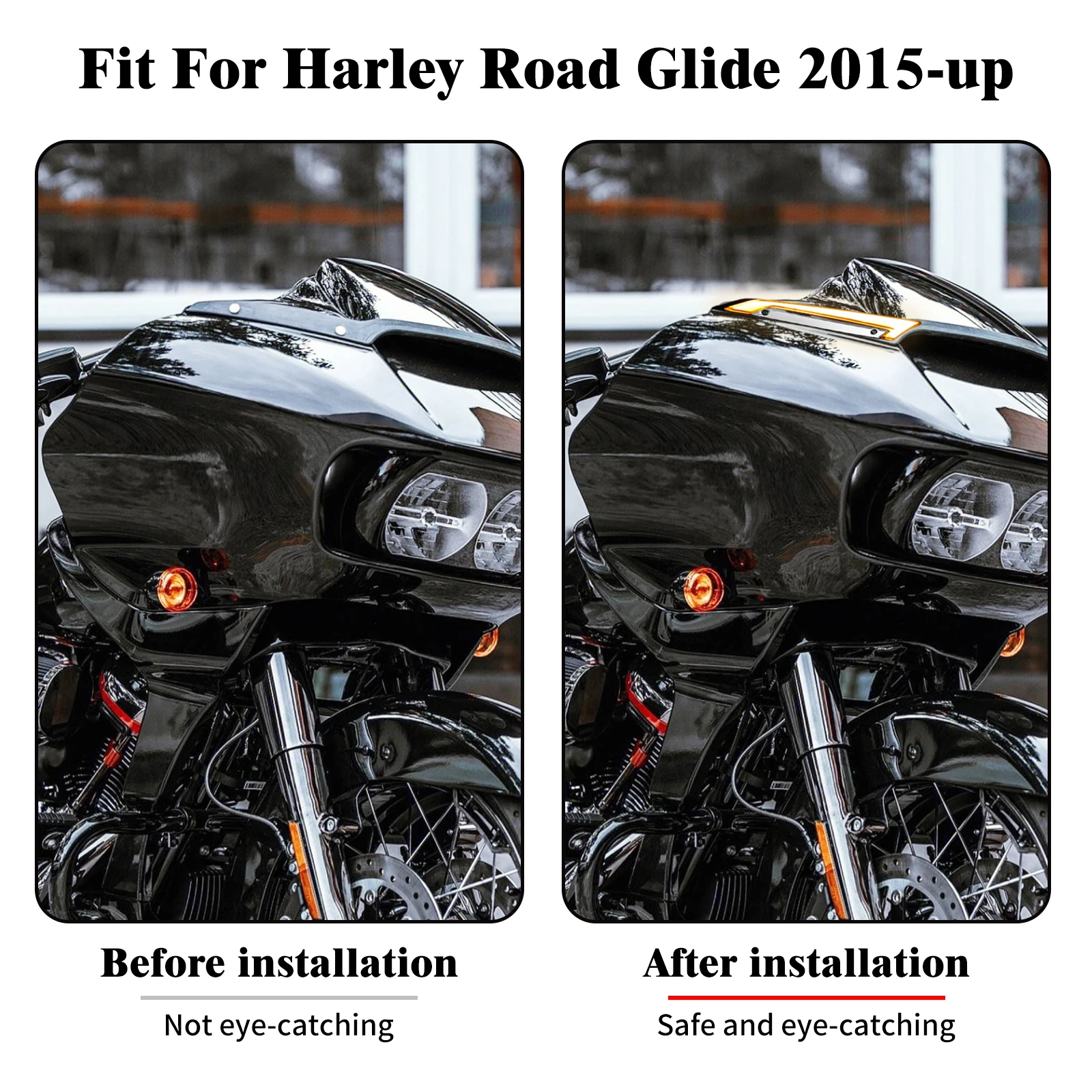 Motorcycle Fairing Windshield Trim Led Lights For Harley Touring Road