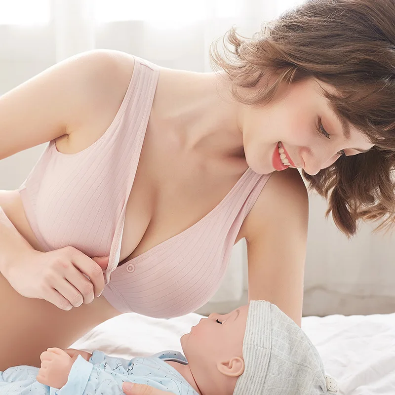 maternity nursing bra pregnant women mother mama open breast bra cotton  wire
