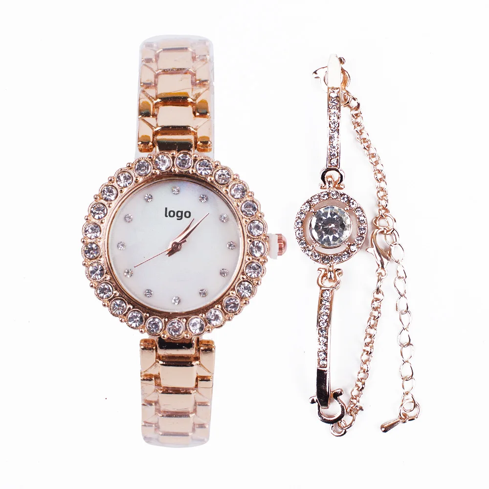 Luxury Women Rose Gold Watch Fashion Ladies Quartz Diamond