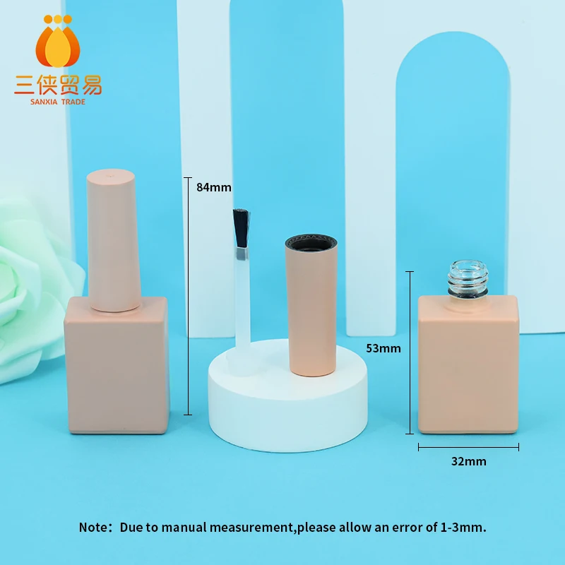 Custom Made 10ml Glass Container Pink Empty Nail Polish Bottle For Uv